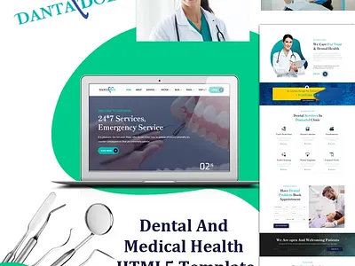 Dantadol - Dental And Medical Health HTML5 Template graphic design html psd templatemonster themeforest themes website website design website template website themes