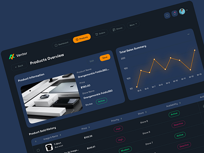 Products Overview Page | Inventory Dashboard applicaton crm dashboard dashboard dashboard responsive design figma inventory inventory management management mobile app design product overview product page redesign saas saas dashboard ui ui design uiux design website design work