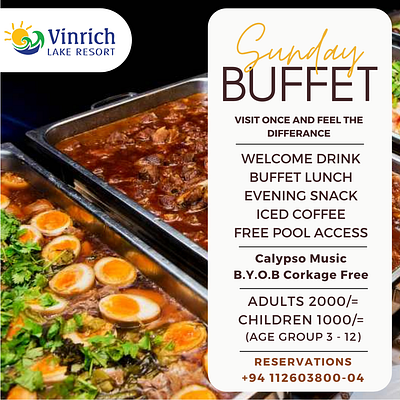 Facebook post design for Lake side hotel Sunday buffet facebook facebook post flyer graphic design post design poster