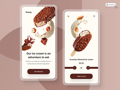 Ice Cream App 3d animation art branding dessert app digitaldesign ecommerce flatdesign graphic design illustration innovationsync logo mobile motion graphics nft product design shopify ui vector webdesign