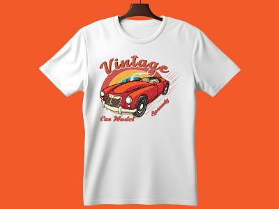 Vintage car T-shirt Design car speed