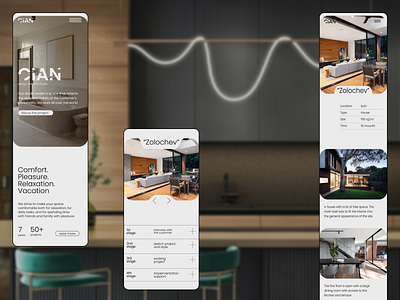 Mobile design/website for interior design studio e commerce landing page marketing mobile multi page site site ui ux web designer webdesign website
