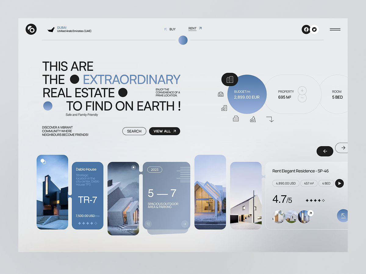 Real Estate Agency by Bogdan Falin for QClay on Dribbble