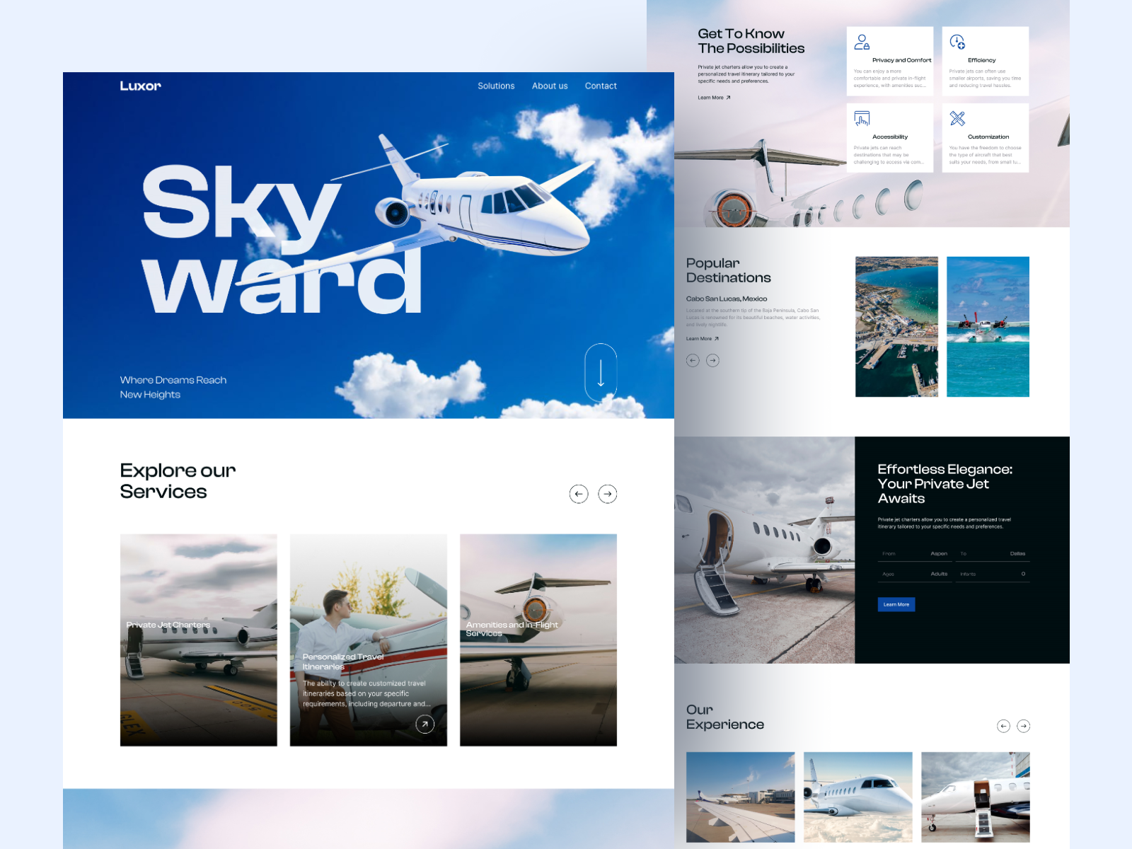 Example of Travel Booking Website UI Design
