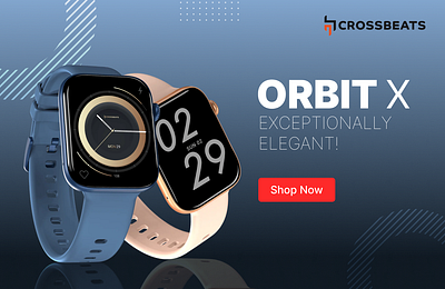 Crossbeats Smartwatch banner app branding design graphic design illustration logo ui ux web website