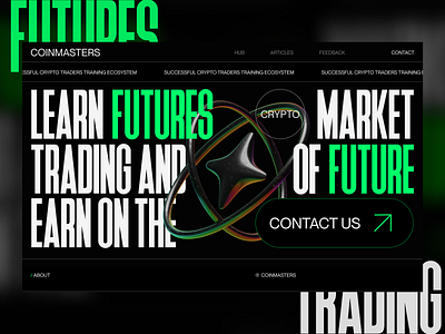 Crypto Trading Education website concept crypto education green landingpage tensed trading webdesign wowdesign