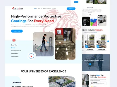 Coatings Website | Corporate landing page Design chemical website coating website coatings company design homepage landing page modern oculus science service tech technology ux web design website website design