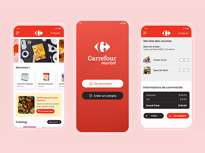 Carrefour Mobile Apps Design (iOS, Android) app design application apps business carrefour concept creative design food interface mobile mobile app modern online retail tech technology ui uiux vector