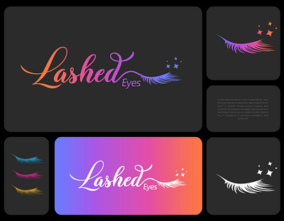 Lashed Eyes Logo beauty branding cosmetics design eyes graphic design illustration lashes logo typography