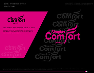 Simplus Comfort Logo branding comfort design graphic design illustration logo pink simple typography
