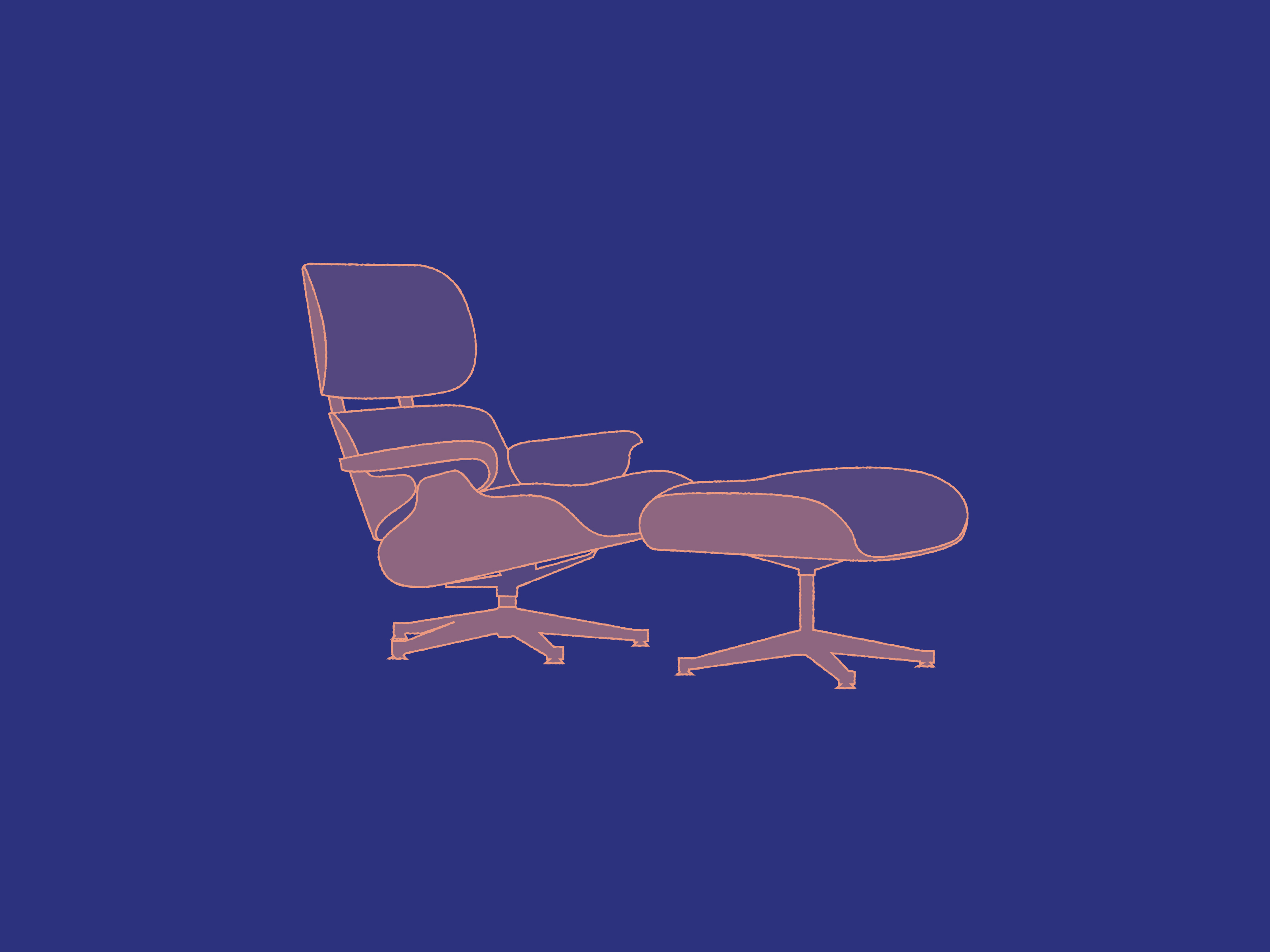 ART PRINT Eames Lounge Chair Illustration - Etsy