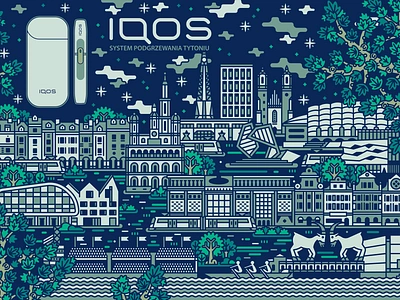 Orzo X Iqos Poznań city graphic design illustration iqos poznań vector