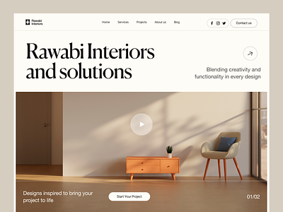 Rawabi Interiors Website design interface product service startup ui ux web website