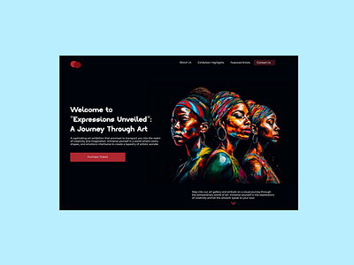 Art Gallery Hero Page product design ui