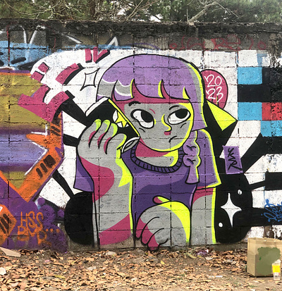BEER (meg's practice 4) graffiti mural painting spray paint street art wall ykzr
