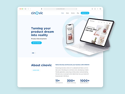 Cinovic Web Site Design: Landing Page / Home Page UI business cinovic concept corporate creative design development ecommerce homepage it itcompany landing page modern product tech technology template uidesign uiux webapp