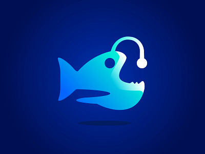 Okovision (2018) angler deep fish icon logo sea vector