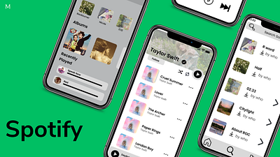 Spotify - Application (Redesign) app redesign ui ux