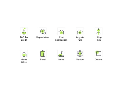 R&D Tax Icons design graphic design housing icon illustration line logo meals minimal retro simple tax travel ui