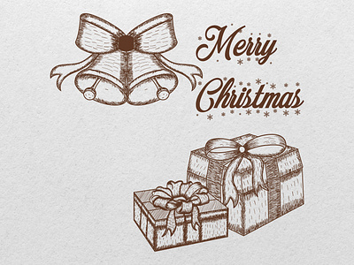 Merry Christmas Gift Box Sketch adobe illustrator art bell best vector portrait branding coloring pages december 25th design festive gift box graphic design holiday illustration logo merry christmas sketch sketch logo vector vintage vintage logo