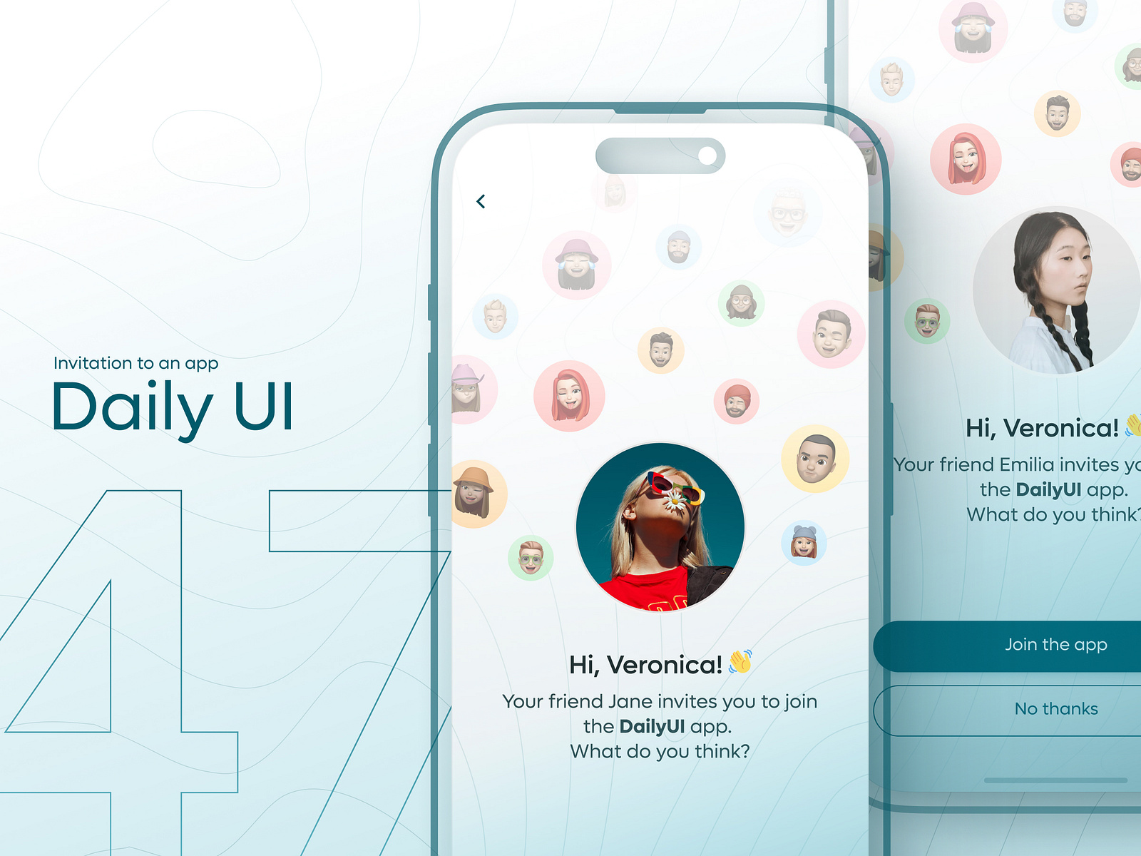 Daily UI #47 - Invitation to an app by Veronica K on Dribbble