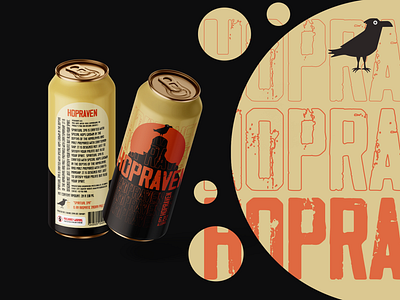 HopRaven Beer Packaging beer branding graphic design logo packaging vector