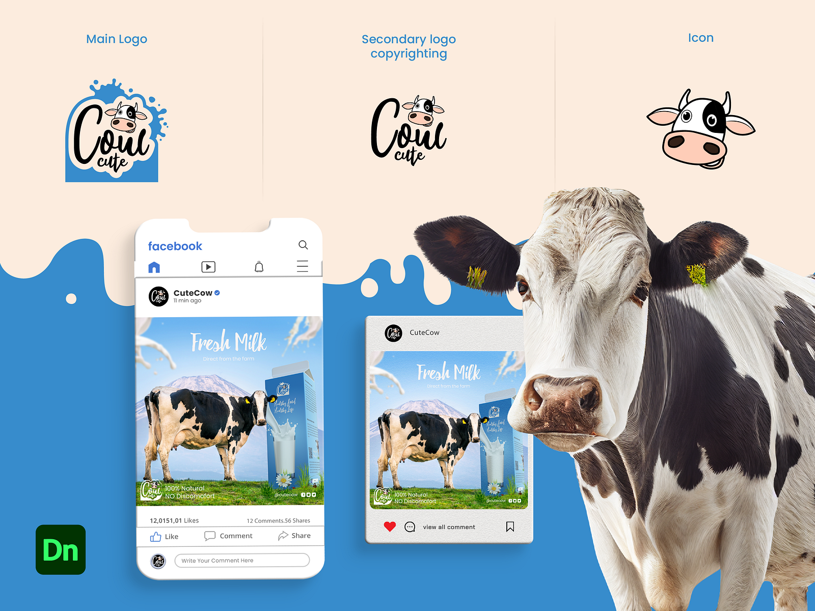 cute-cow-milk-brand-logo-design-brand-by-hassan-amharrar-on-dribbble