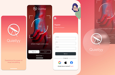 Quietlyy: Capture, Connect, Compete: Your Visual Journey Starts app design application design design photography photography challenge social media social profile ui ux