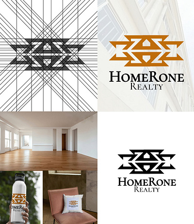 HomeRone Realty Logo Branding branding design graphic design illustration logo vector
