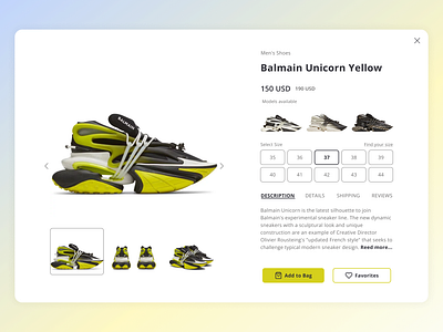 Product card for a sportswear item👟 art design ui ux webdesign
