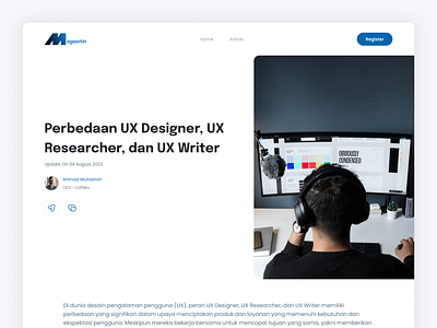 Magashin - Web Articles articles blue design minimalist modern template ui ux web