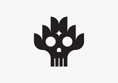 Skull Ornament black branding design digital fire front human icon illustration logo minimal skeleton skull star vector
