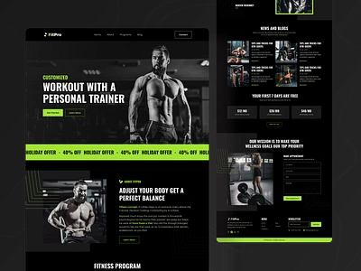 Fitness Trainer Website V:2 coach crossfit dark fitness fitness website gym personal trainer ui ux web design webdesign website design workout