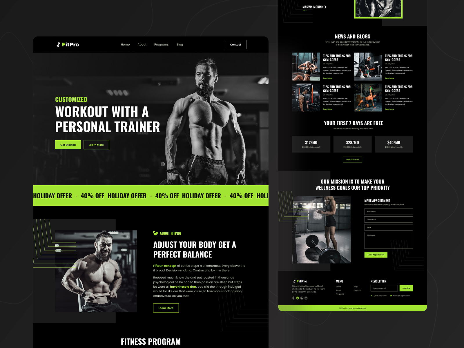 Fitness Trainer Website V:2 by Md Shahed Hossain on Dribbble