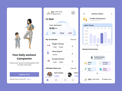 Workout / Exercise 3d branding graphic design ui