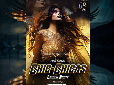 CHIC-CHICAS LADIES NIGHT POSTER branding club poster creative design designing event poster graphic design illustration ladies night party photoshop project vector