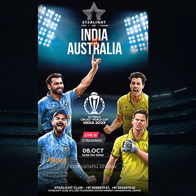 INDIA vs AUSTRALIA MATCH CREATIVE DESIGN creative cricket design designing graphic illustrator india match photoshop rohit sharma trending virat kholi world cup