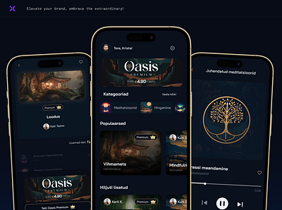 Oasis App Design & Development design iphone meditation mobile mobile app paywall player sounds ui uiux ux web design