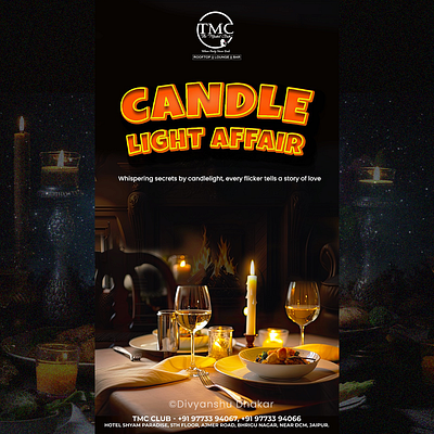 Candle light Dinner creative story design branding couples graphic design illustration illustrator photoshop project restaurant trending ui