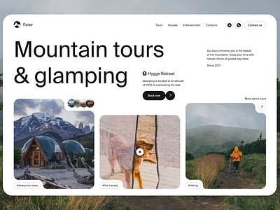 Travel website - Tours and glamping glamping tour tourism travel ui