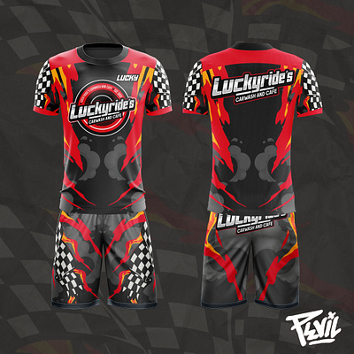 LUCKY RIDES UNIFORM design graphic design