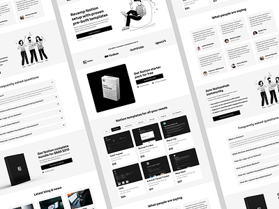 NotionHub: Product Selling Template clean grayscale notion notion template products responsive selling uiux web design webdesign website design