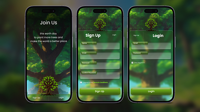 Sign up & Login Page Mobile app design app ui
