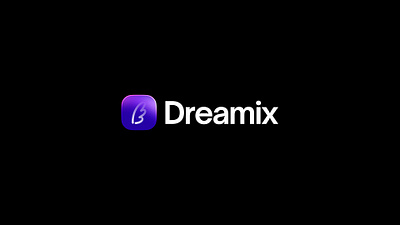 A logo for AI company branding dreamix gradient icon logo