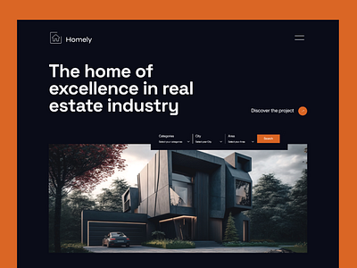 Real Estate Website Design - Hero section 3d agent animation branding business design graphic design illustration interface landing page logo motion graphics property search real estate real estate agency realestate residence ui vector web design