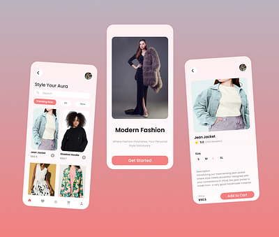 E-Commerce Fashion Design App app branding design graphic design illustration mobile app product design typography ui ux