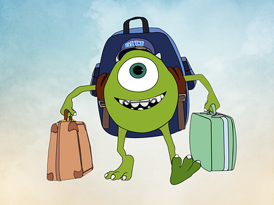 Mike Wazowski - Monsters University 2d adobe art boo design graphic design illustration monster monster university university