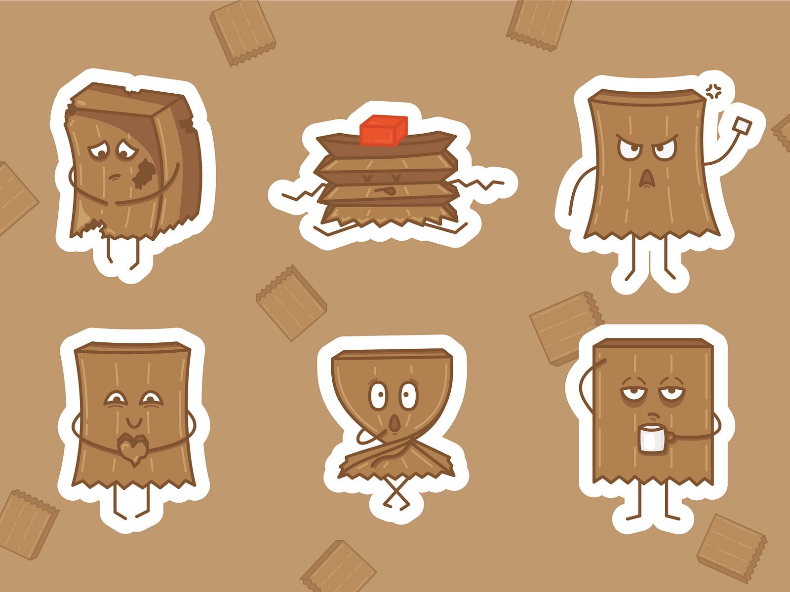 Paper bag stickers by Anna Pas'ko on Dribbble