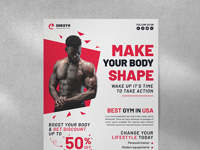 Fitness Trainer Flyer Template in Pages, Illustrator, InDesign