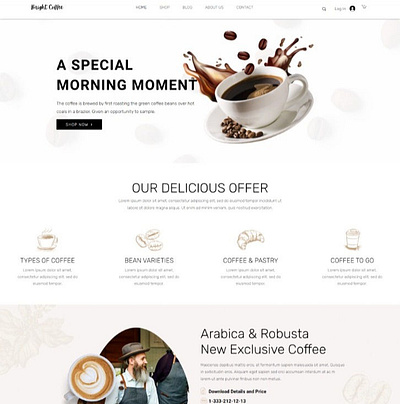 Yele Studio Pro Coffee Website Template Portfolio freelance designer website design website designer website expert website professional wix redesign wix website